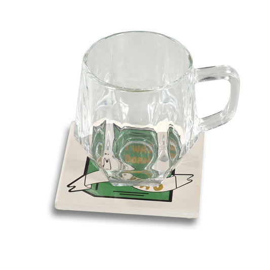 Coaster Ceramic Square - Pulteney Press (Born To Read)