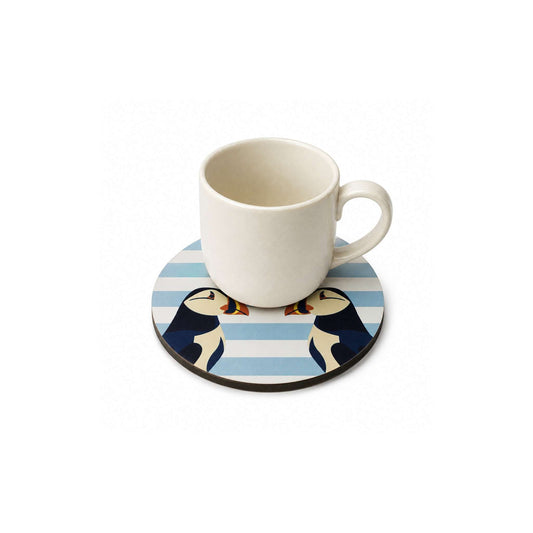 Coaster Ceramic Round - RSPB Puffin (Kiss)