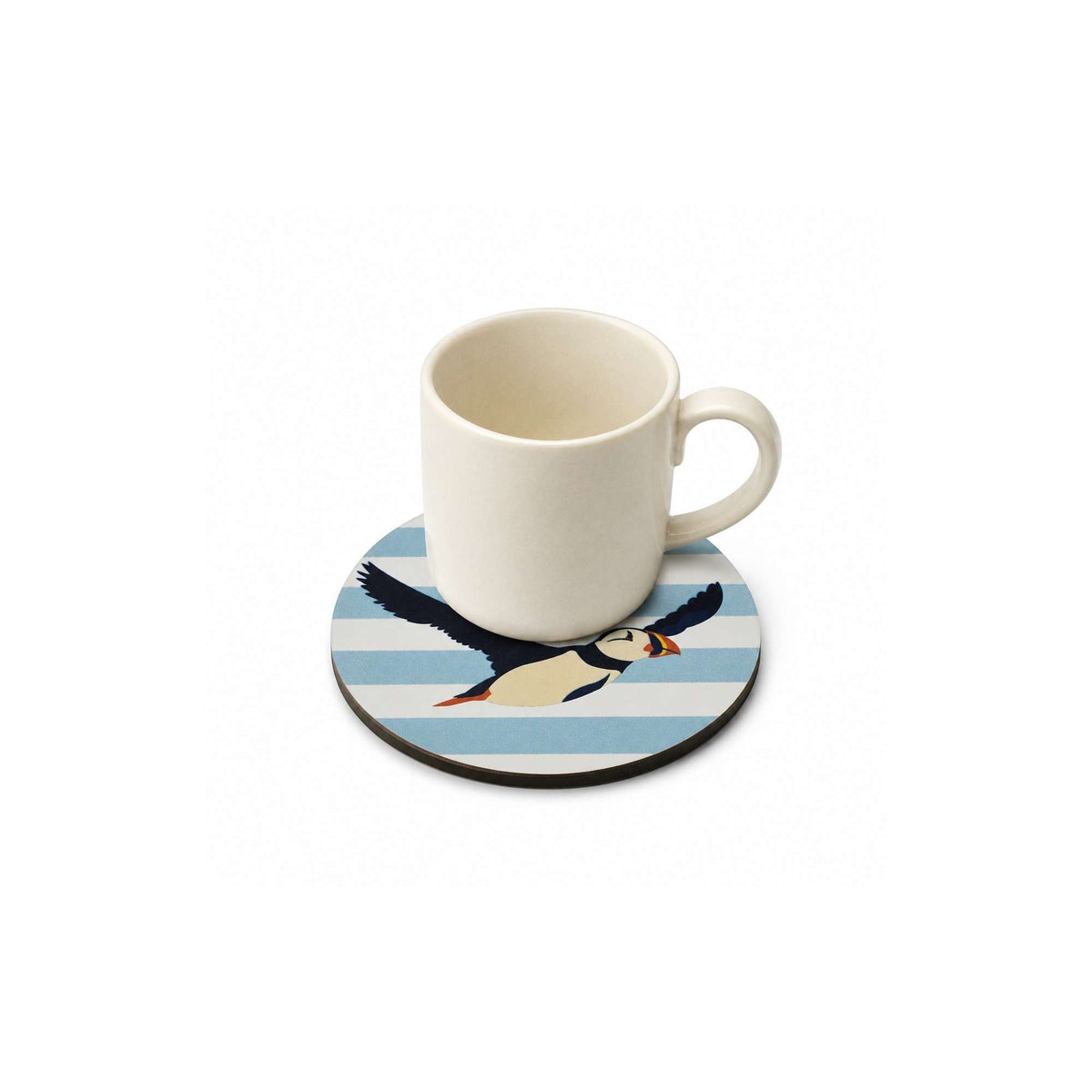 Coaster Ceramic Round - RSPB Puffin (Flying)