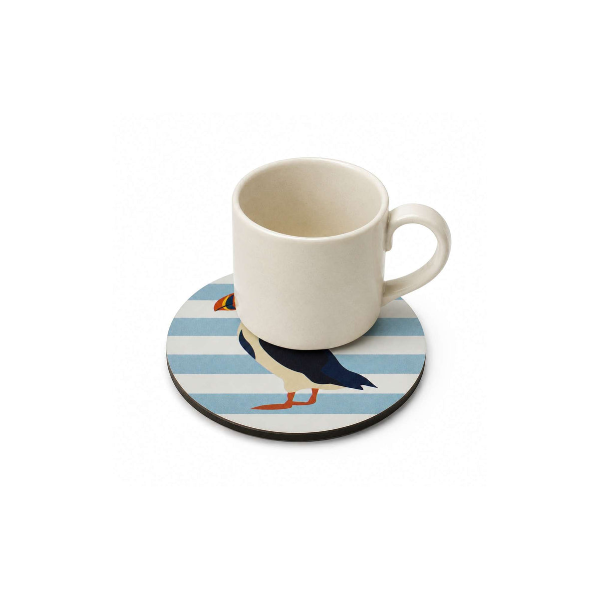 Coaster Ceramic Round - RSPB Puffin (Close-up)