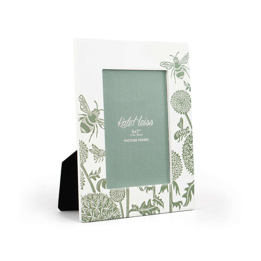 Kate Heiss Woodland Green Bee & Floral Ceramic Photo Frame