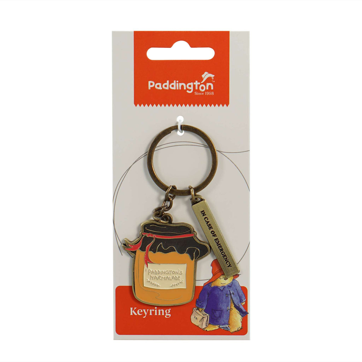 Paddington Bear Marmalade Jar Metal Keyring