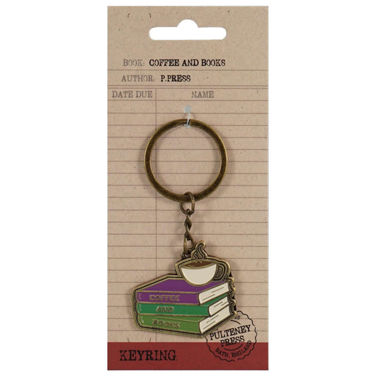 Keyring Metal - Pulteney Press (Coffee And Books)