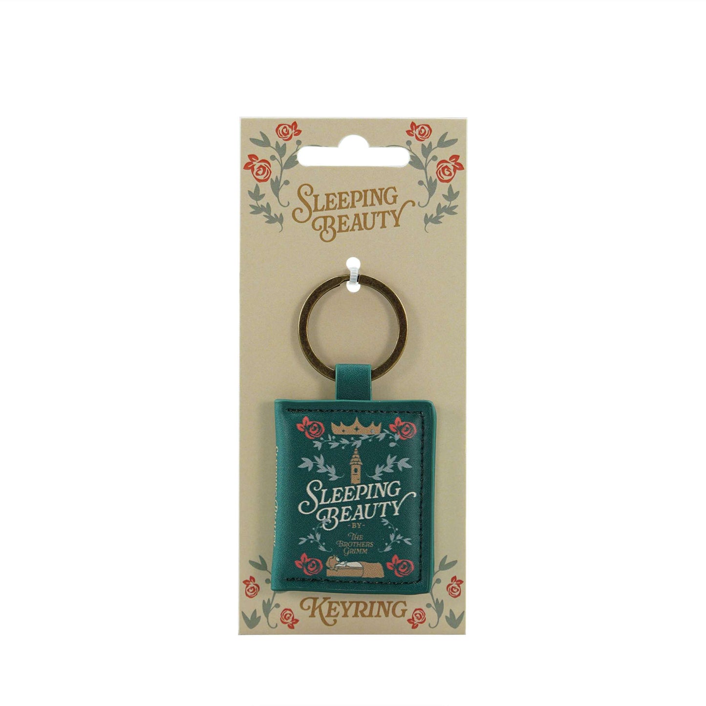 Sleeping Beauty Book-Shaped Faux Leather Keyring