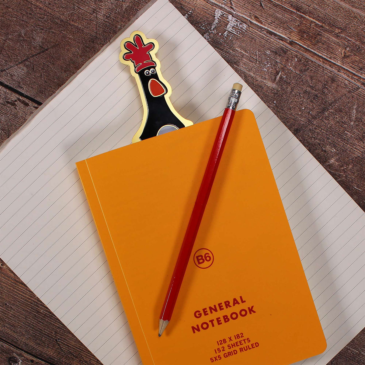 Wallace & Gromit Feathers McGraw Metal & Enamel Bookmark