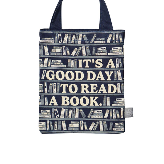 Small Tote Recycled Cotton - Its A Good Day To Read A Book