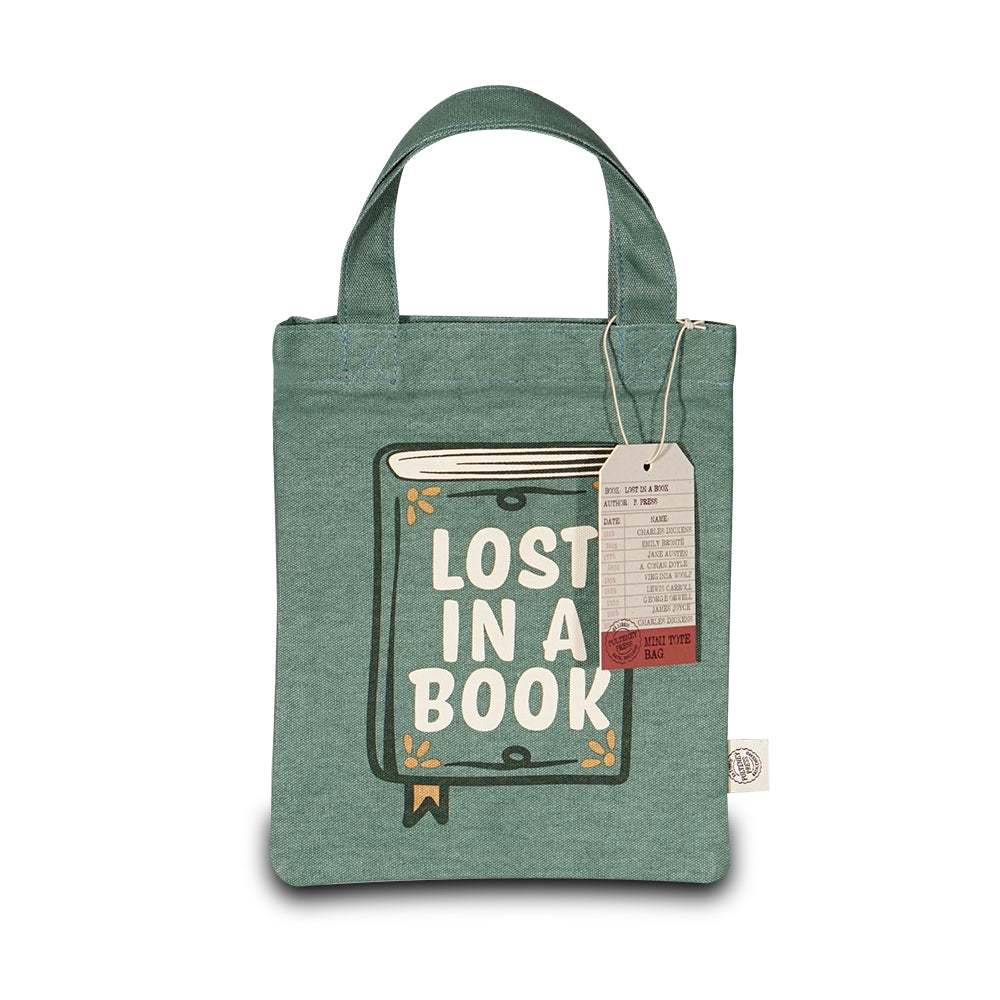 Small Tote Recycled Cotton - Pulteney Press (Lost in a Book)