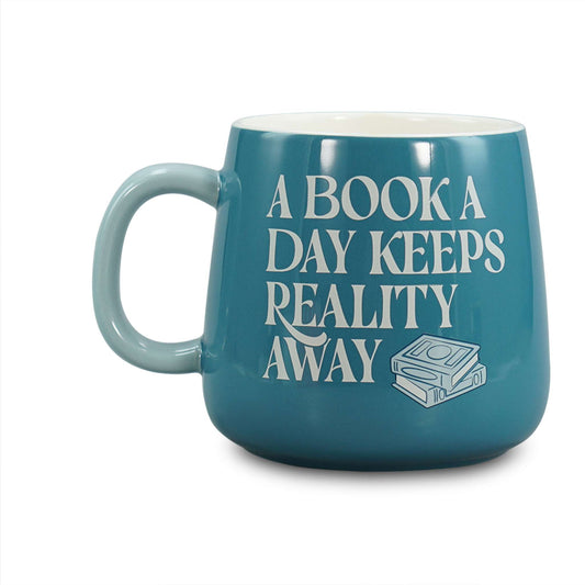 Mug Oval (370ml) - A Book A Day Keeps Reality Away