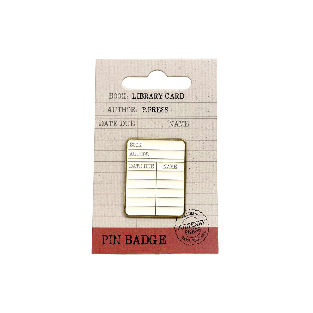Pin Badge - Pulteney Press (Library card)