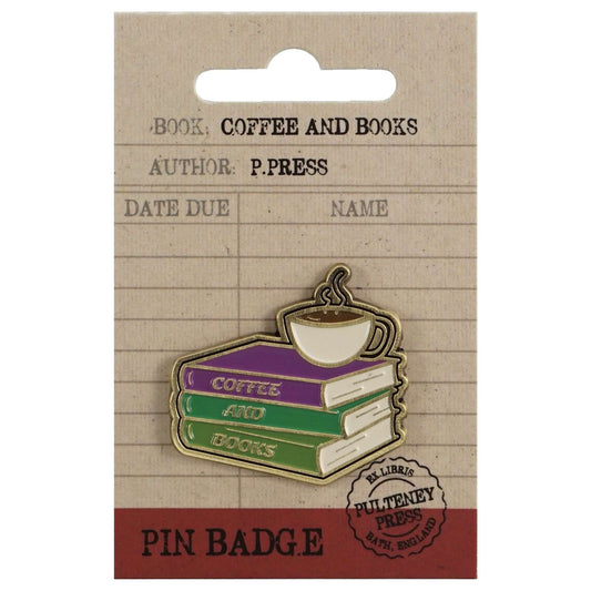Pin Badge - Pulteney Press (Coffee And Books)