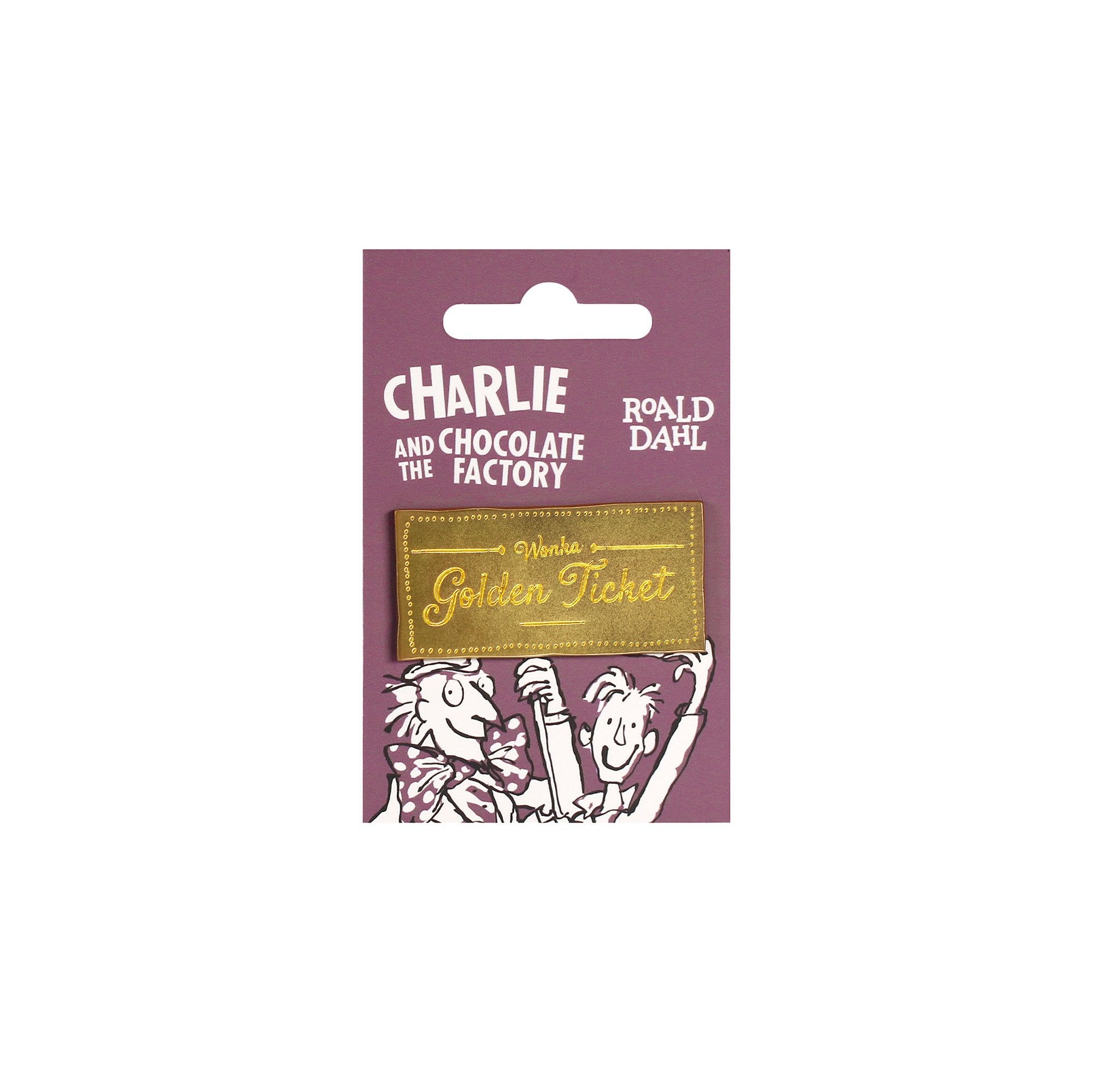 Pin Badge - Roald Dahl (Charlie) Gold Tkt.