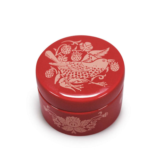 William Morris Strawberry Thief Raspberry Stoneware Trinket Box
