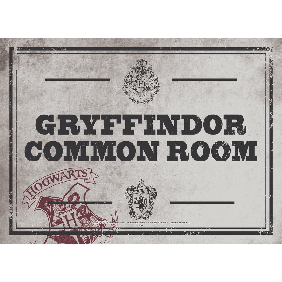 Harry Potter Gryffindor Common Room A5 Tin Sign