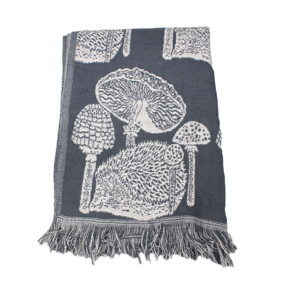 Kate Heiss Woodland Navy Bird & Botanical Blanket