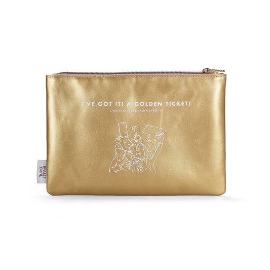 Roald Dahl Charlie Golden Ticket PU Pouch16cm x 24cm