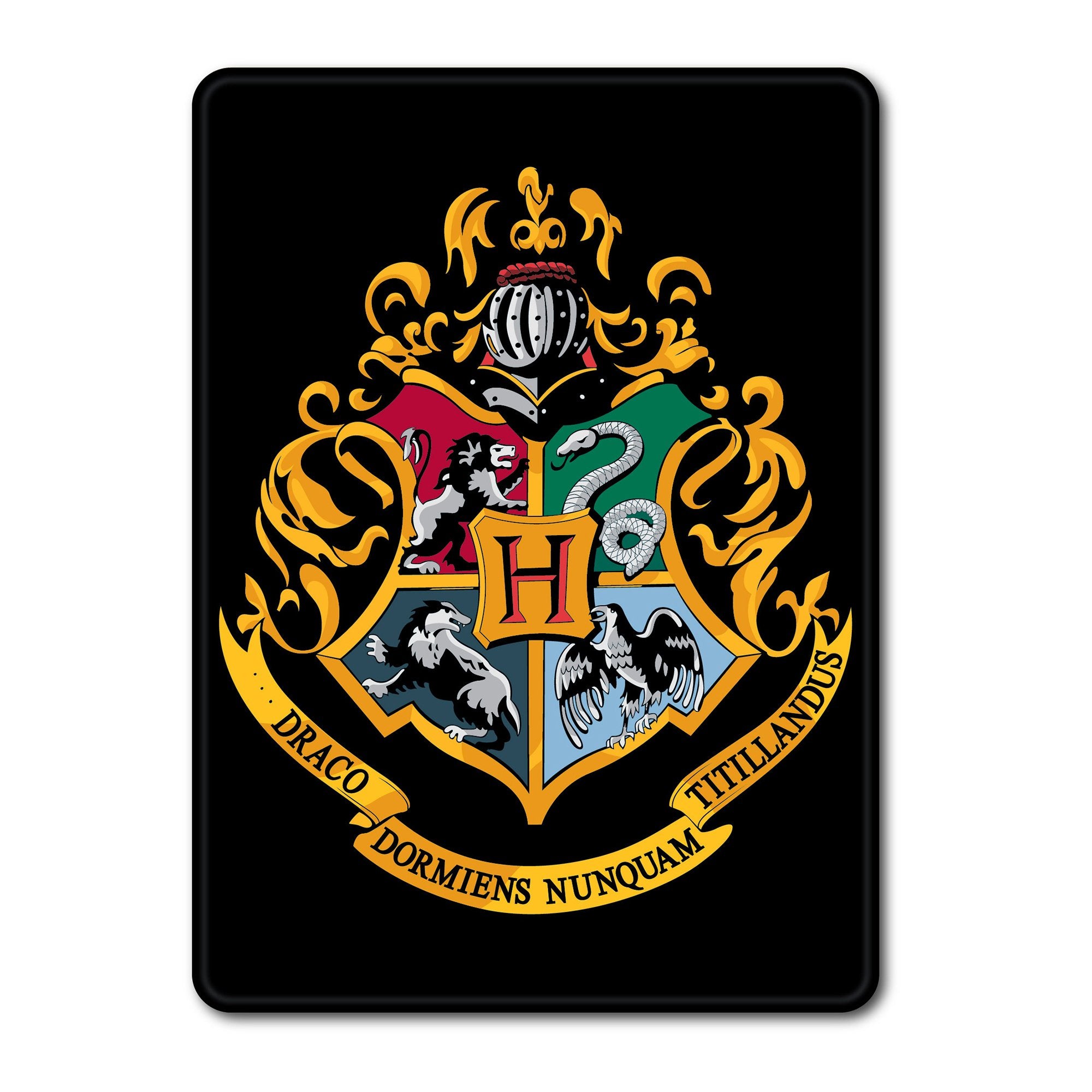 Harry Potter Metal Magnet - Hogwarts Crest (Black)