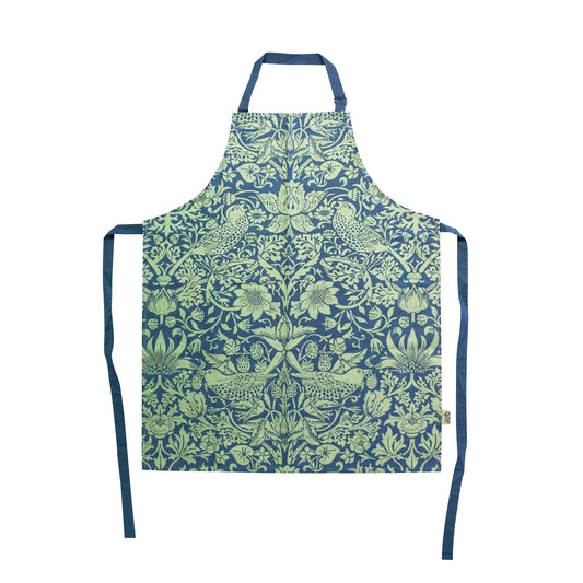 William Morris Strawberry Thief Recycled Cotton Apron Sage