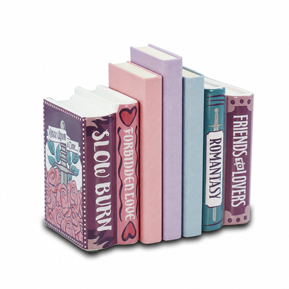 Romantasy Book-Shaped Ceramic Bookends, Set of 2