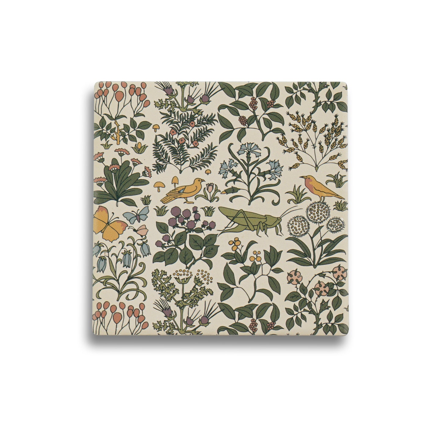Coaster Ceramic Square - ACS Voysey (Apothecary's Garden)