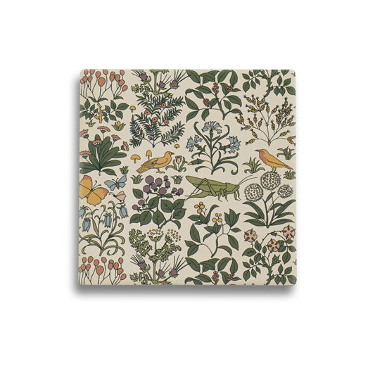 Coaster Ceramic Square - ACS Voysey (Apothecary's Garden)