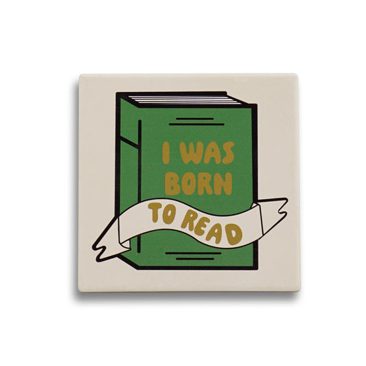Coaster Ceramic Square - Pulteney Press (Born To Read)