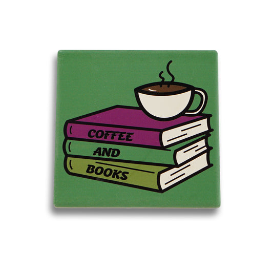 Coaster Ceramic Square - Pulteney Press (Coffee And Books)