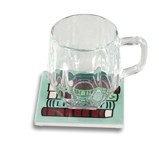 Coaster Ceramic Square - Pulteney Press (Quiet the Library)