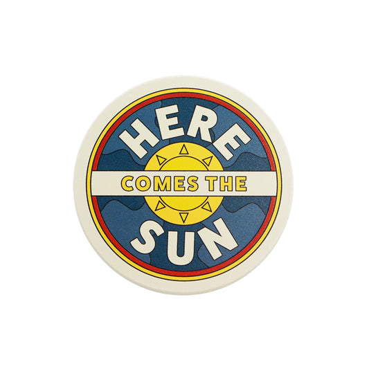 The Beatles Here Comes the Sun Round Ceramic Coaster