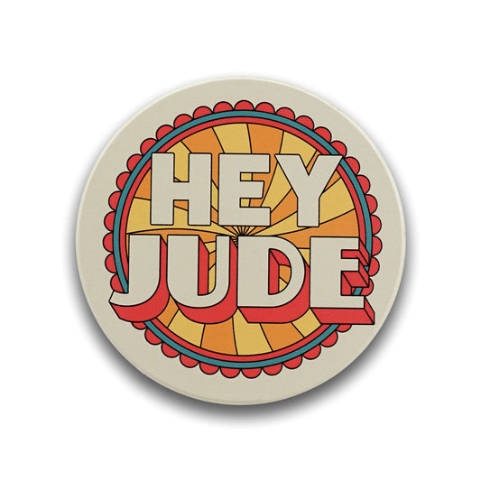 The Beatles Hey Jude Round Ceramic Coaster