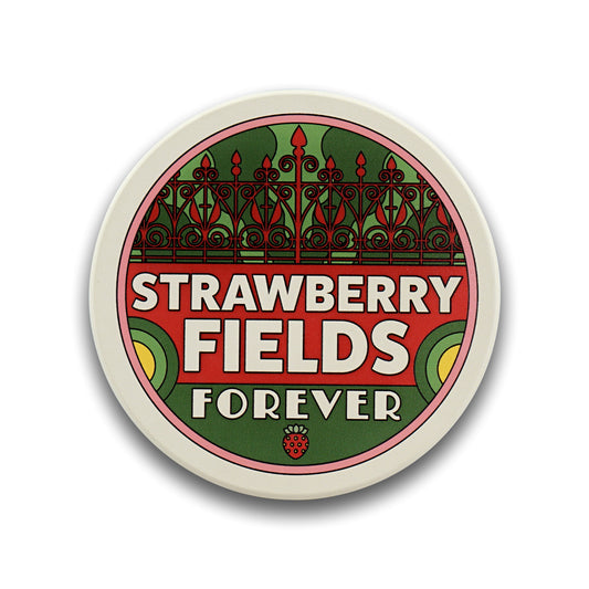 The Beatles Strawberry Fields Round Ceramic Coaster