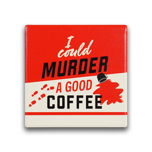 Murder Mystery Book Club 'A good coffee' Ceramic Square Coaster from Pulteney Press