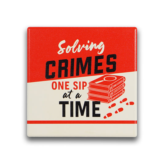 Murder Mystery Book Club 'One sip at a time' Ceramic Square Coaster from Pulteney Press