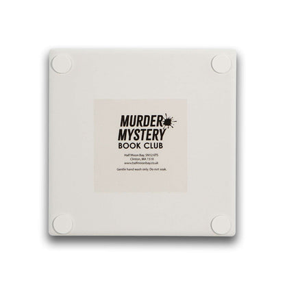 Murder Mystery Book Club 'One sip at a time' Ceramic Square Coaster from Pulteney Press