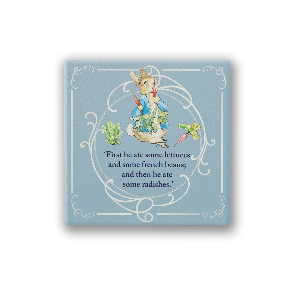 Peter Rabbit Radishes Ceramic Coaster