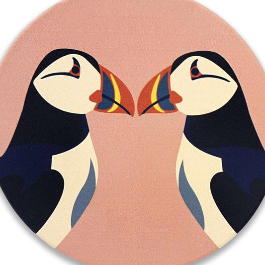 Coaster Single (Ceramic) - RSPB (Puffin) blush