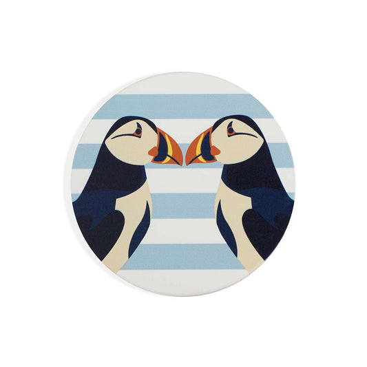 Coaster Ceramic Round - RSPB Puffin (Kiss)