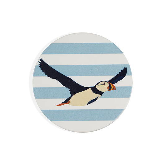 Coaster Ceramic Round - RSPB Puffin (Flying)
