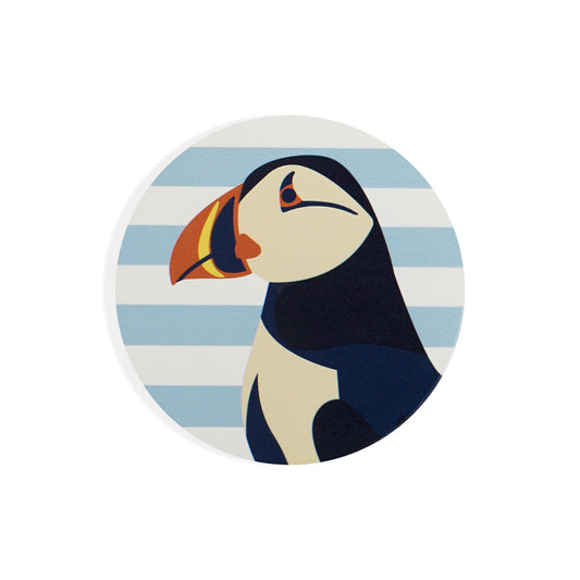 Coaster Ceramic Round - RSPB Puffin (Close-up)