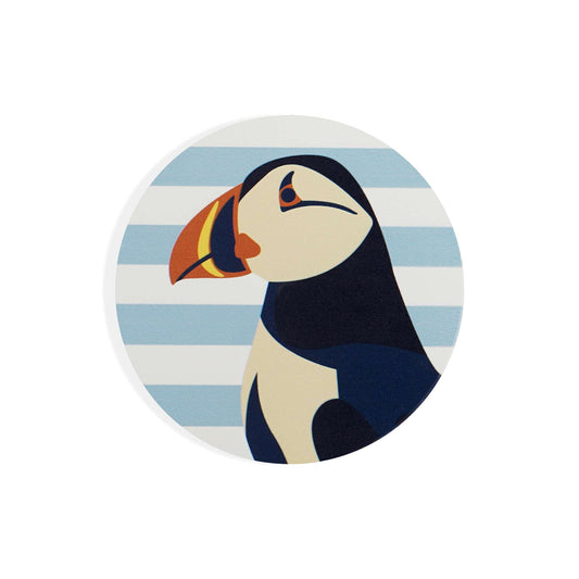 Coaster Ceramic Round - RSPB Puffin (Close-up)