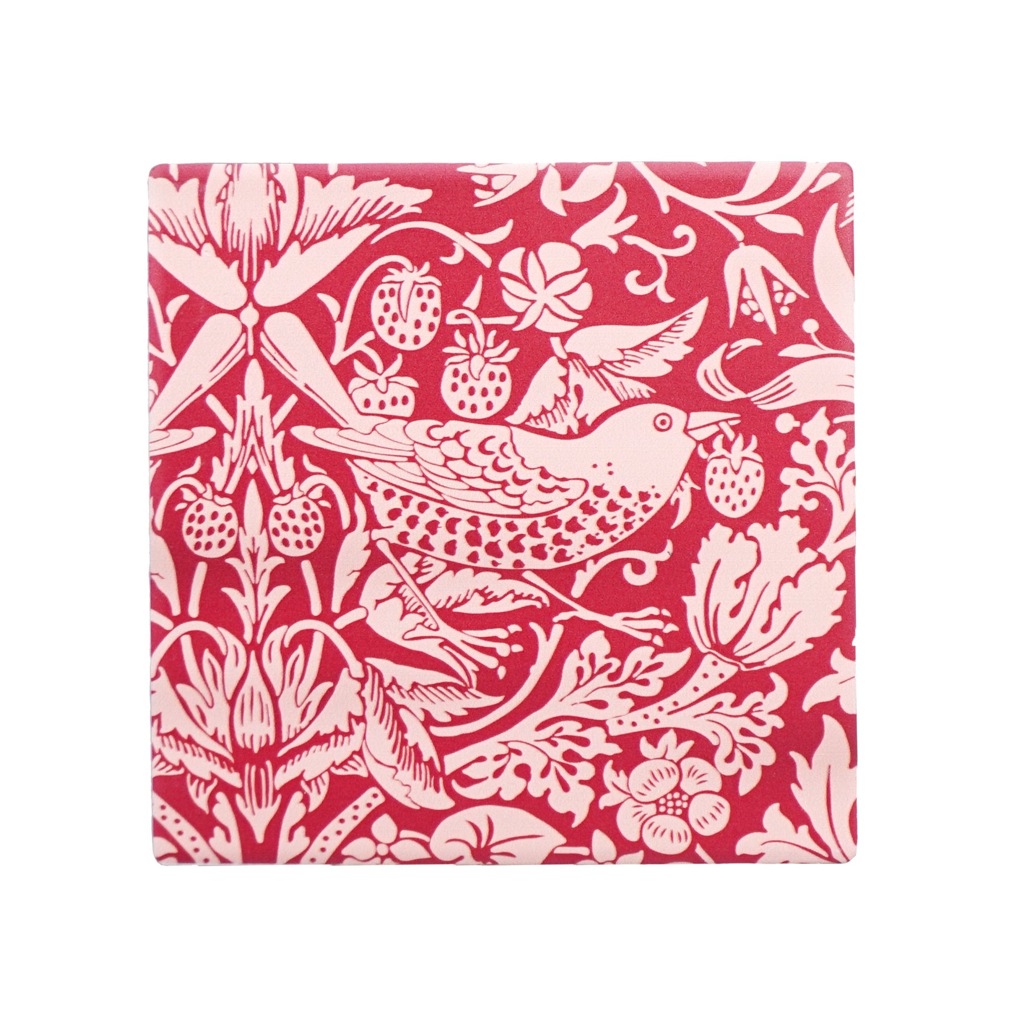 Coasters Set 2 Ceramic - ACS William Morris (Raspberry)