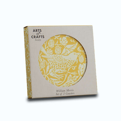 William Morris Strawberry Thief Quince 2 Square Ceramic Coasters