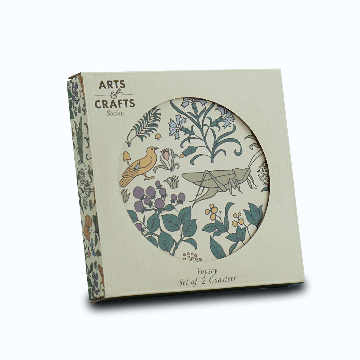 C.F.A. Voysey Apothecary's Garden Set of 2 Round Ceramic Coasters