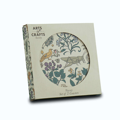 C.F.A. Voysey Apothecary's Garden Set of 2 Round Ceramic Coasters