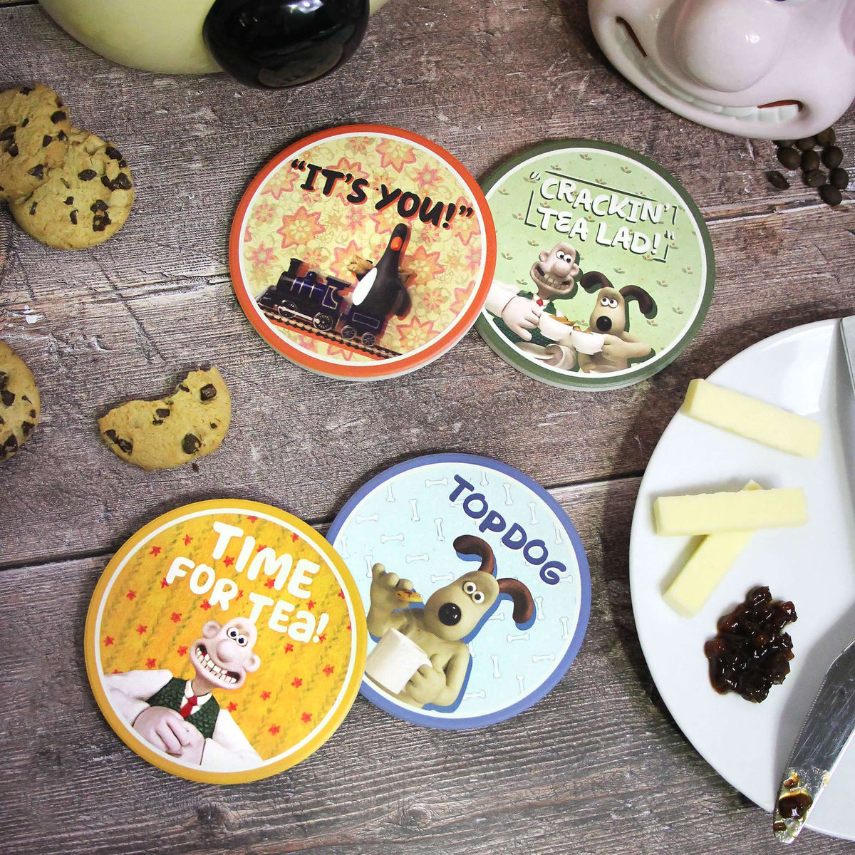 Coasters Set of 4 Ceramic - Wallace & Gromit
