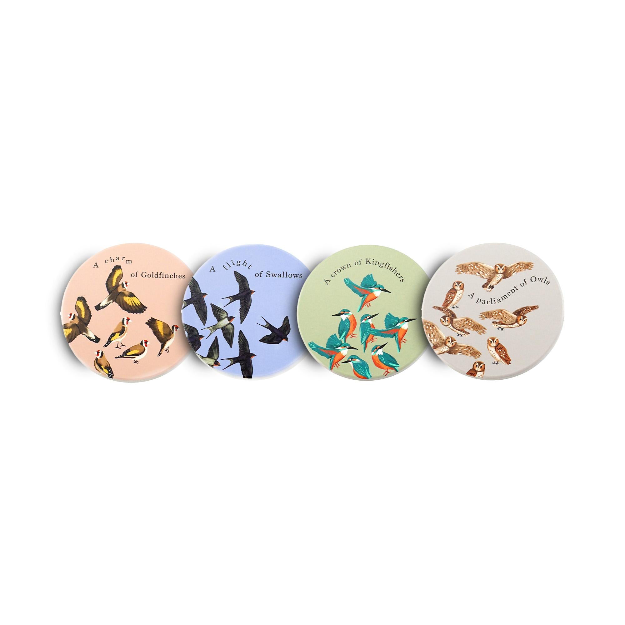Coasters Set of 4 Ceramic - RSPB (Flock)