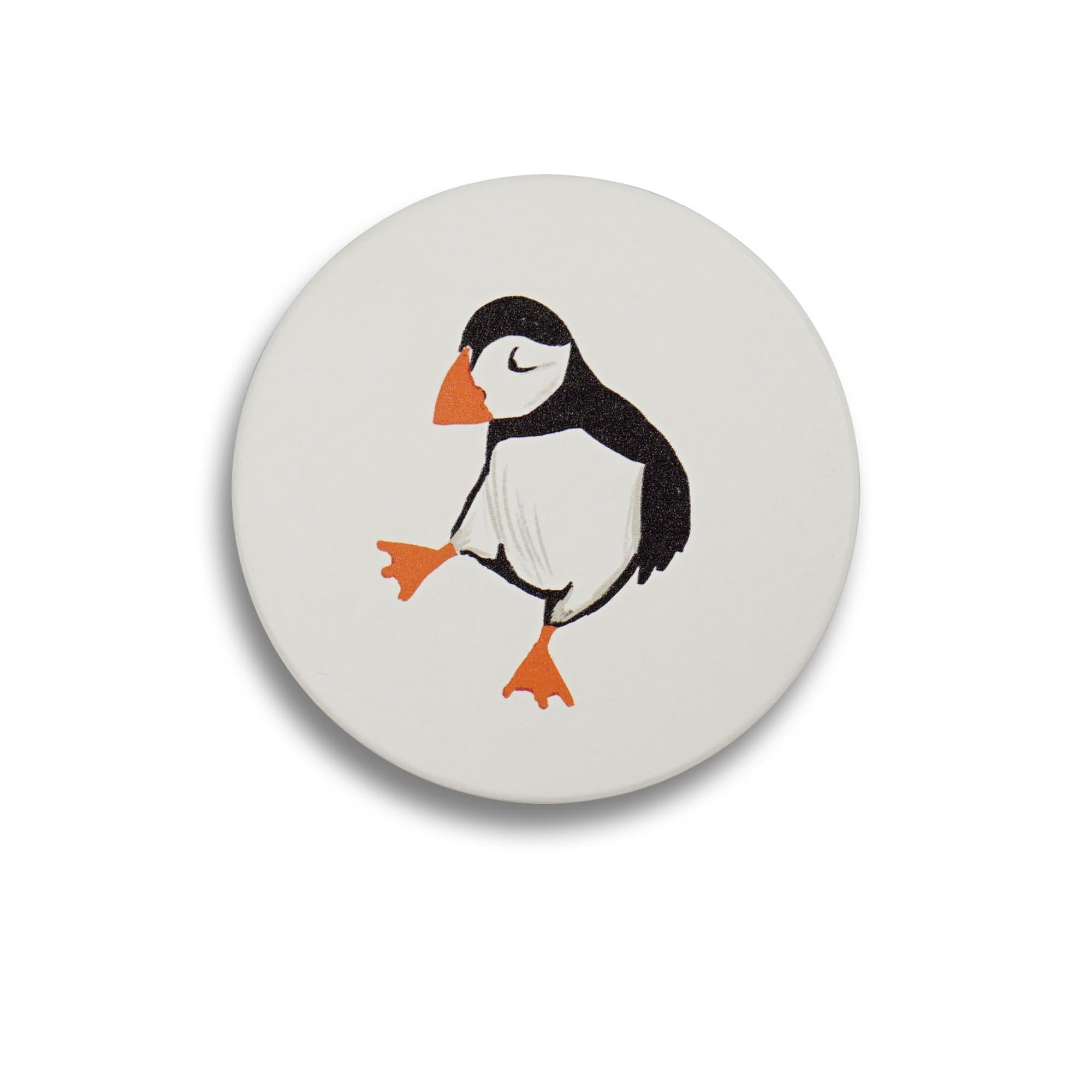 Coasters Set of 4 Ceramic - RSPB (Circus of Puffins)