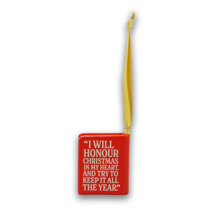 A Christmas Carol Book Shaped Ceramic Hanging Decoration