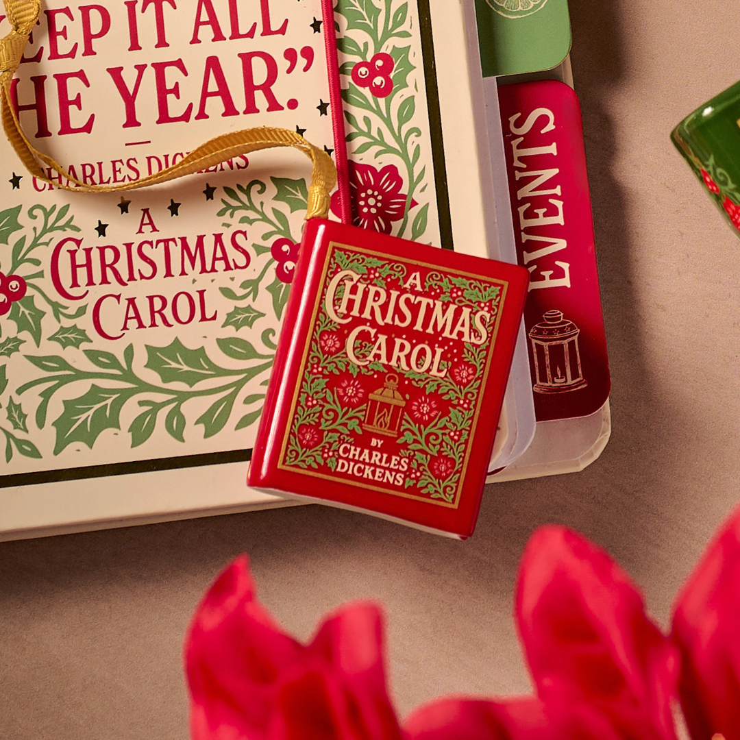 A Christmas Carol Book Shaped Ceramic Hanging Decoration