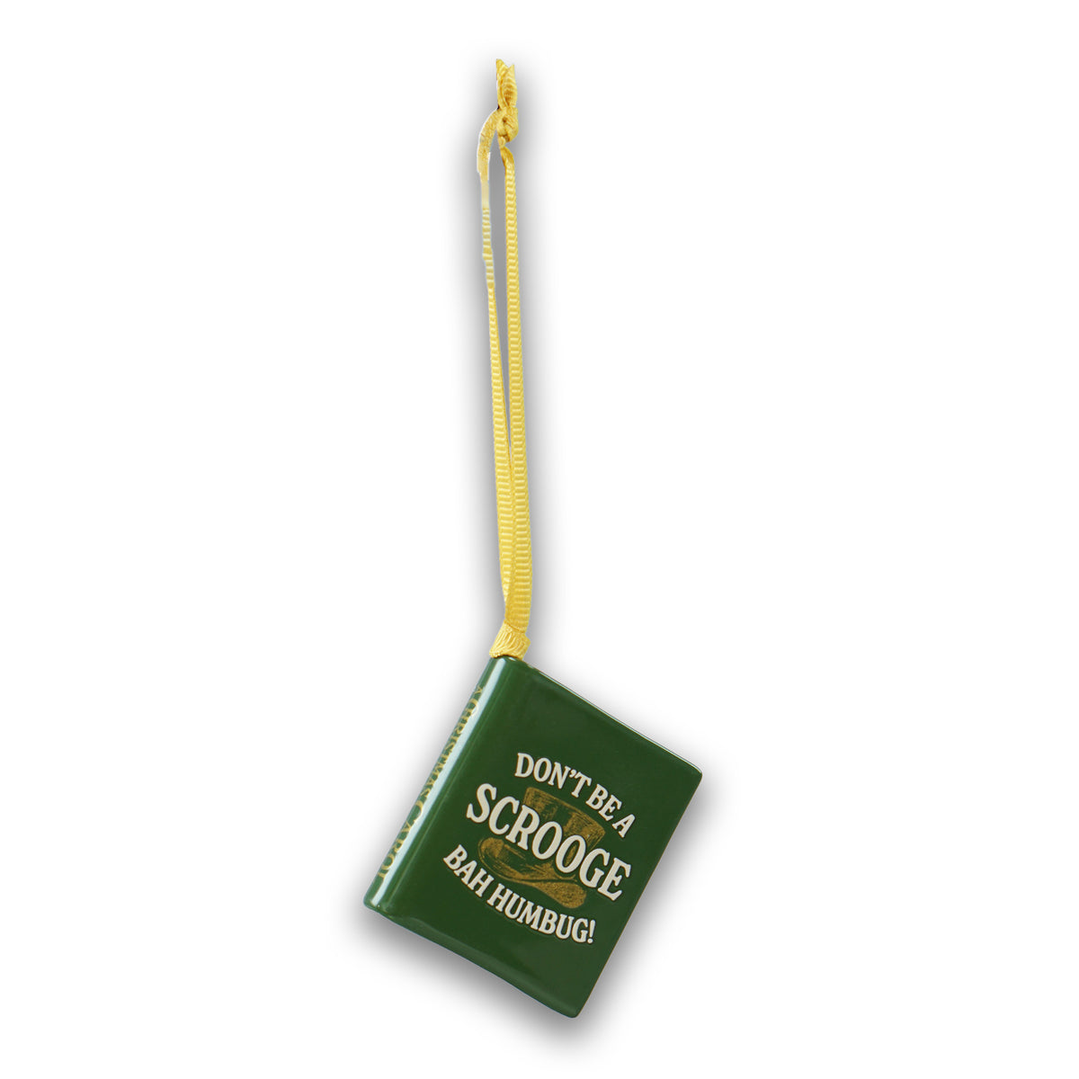 A Christmas Carol 'Bah Humbug' Book Shaped Ceramic Hanging Decoration