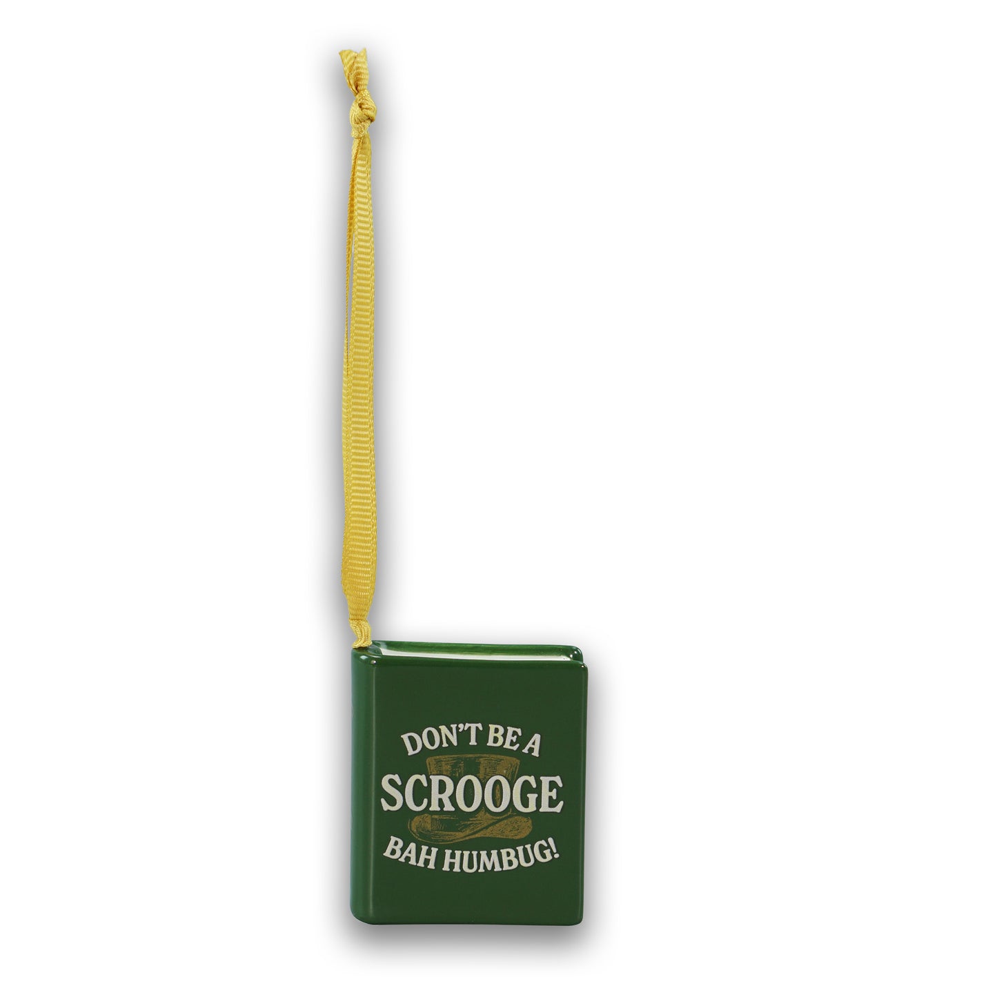 A Christmas Carol 'Bah Humbug' Book Shaped Ceramic Hanging Decoration